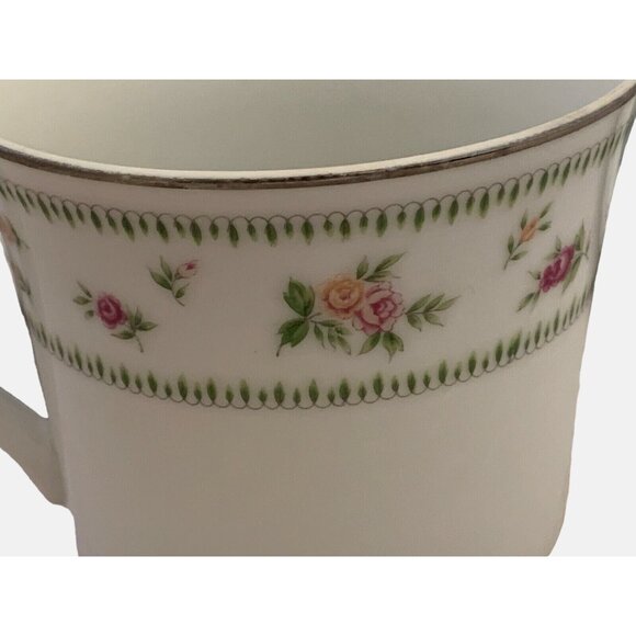 Abingdon Fine Porcelain China Japan Pair Footed Cups & Saucers 3 1/8" Tall - Picture 6 of 9